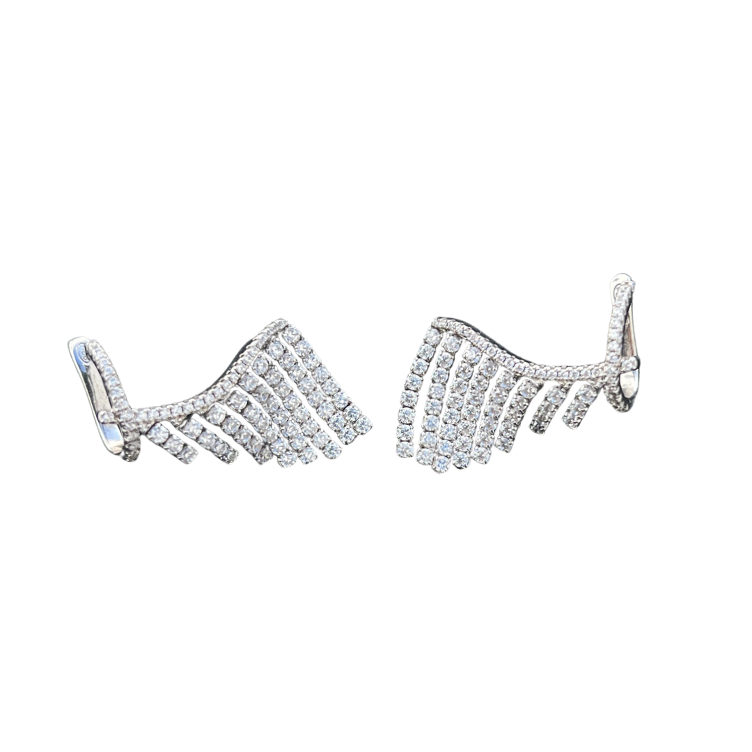 Silver Chandelier Ear Cuffs
