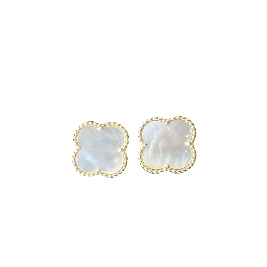 Mother Of Pearl Clover Studs