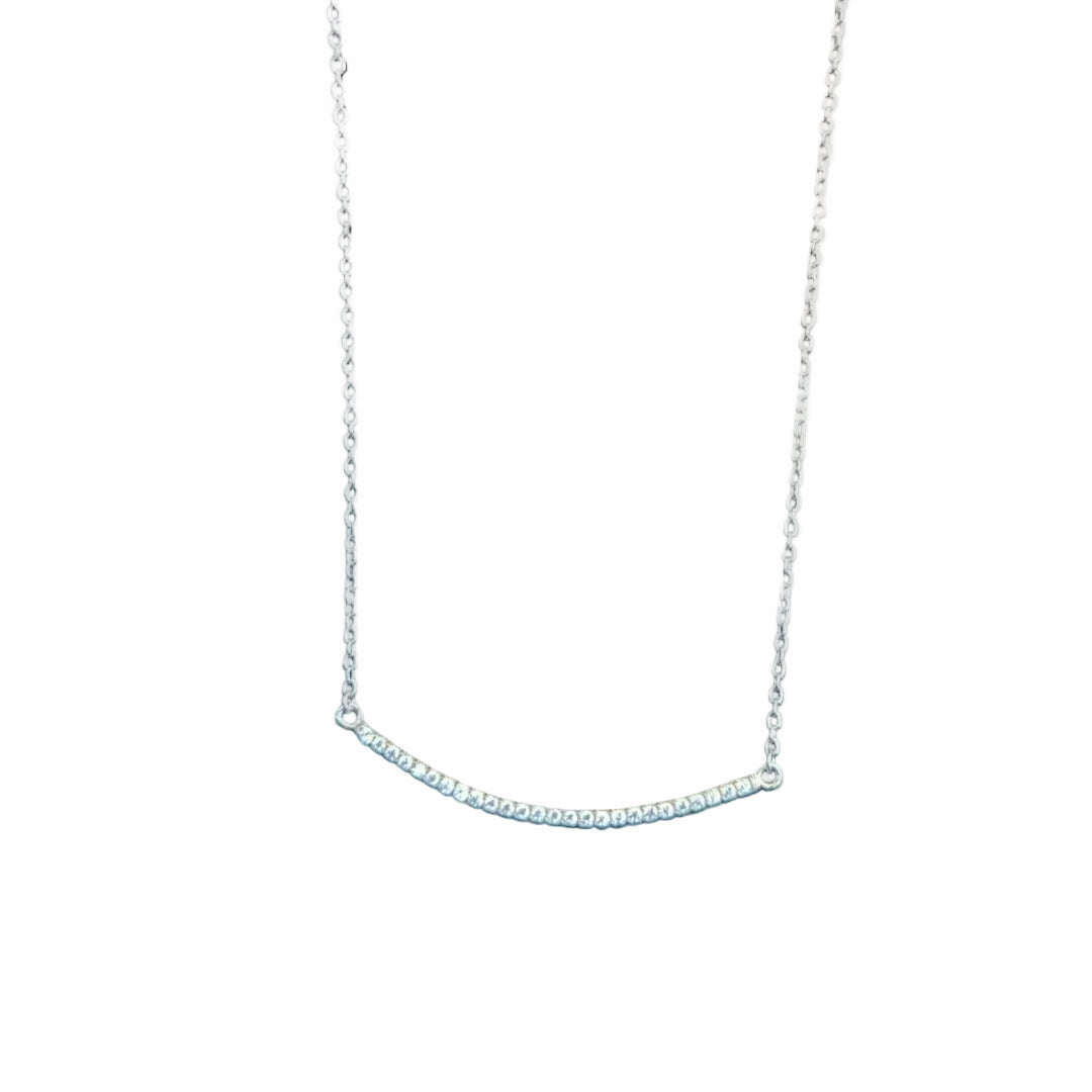 Diamond Bar Necklace Silver