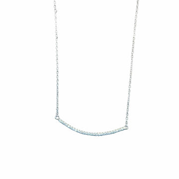 Diamond Bar Necklace Silver