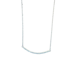 Diamond Bar Necklace Silver