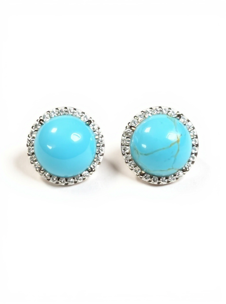 Turquoise Halo Studs