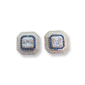 Sapphire Oversized Square Stud