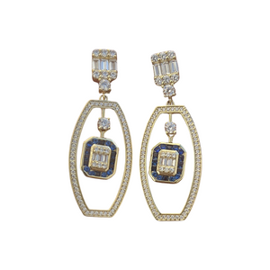 Sapphire Stone Hanging Earring