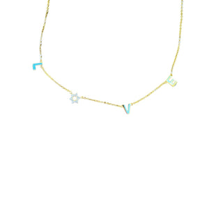 Gold Magen David Love Necklace