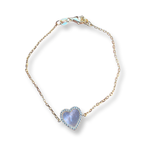 Mini Mother of Pearl Heart Bracelet