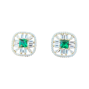 Oversized Emerald Stone Stud