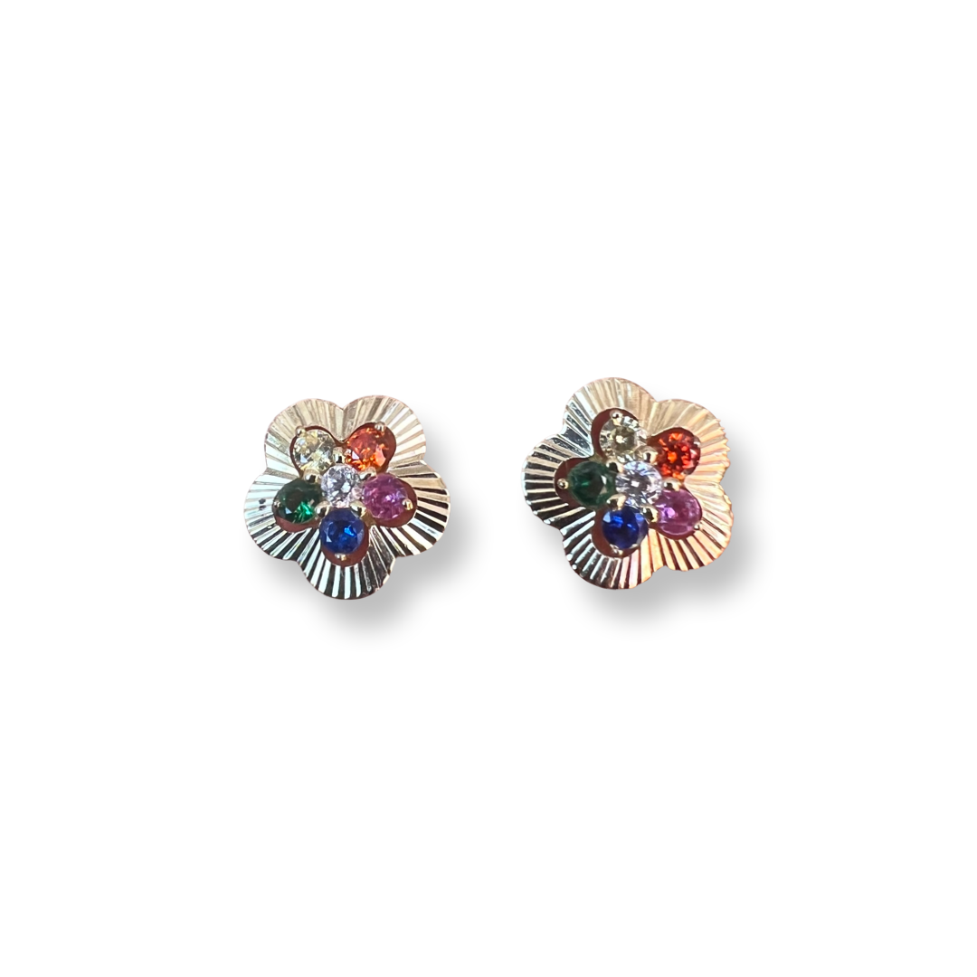 Colorful Flower Stud