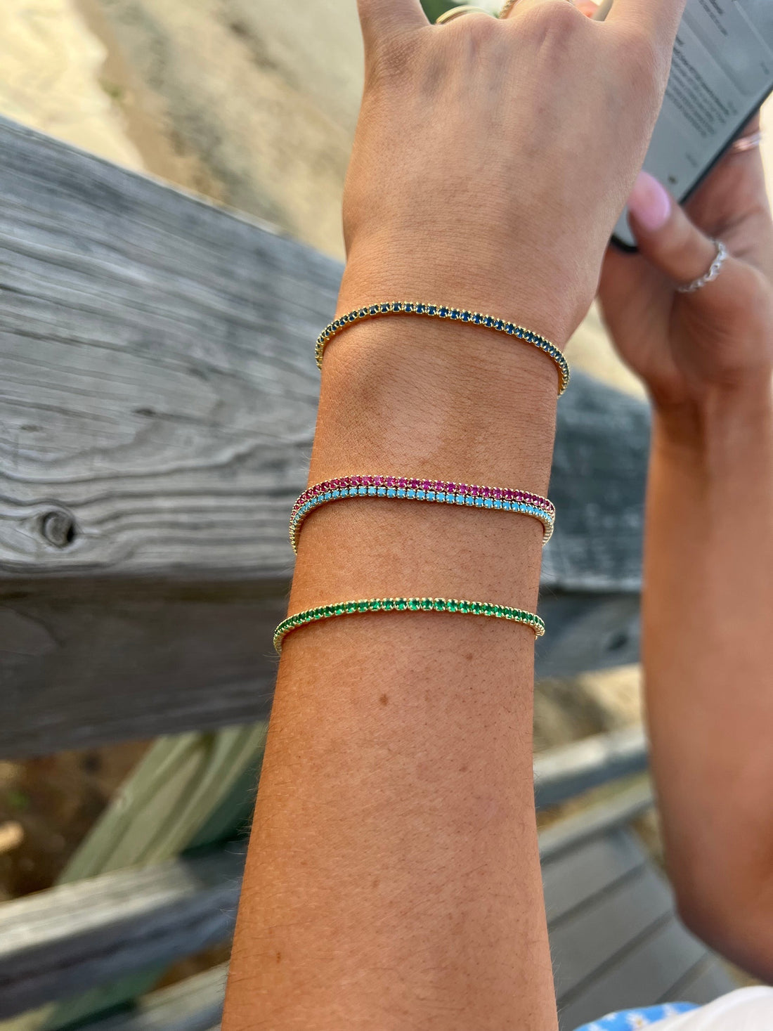 Emerald Thin Tennis Bracelet
