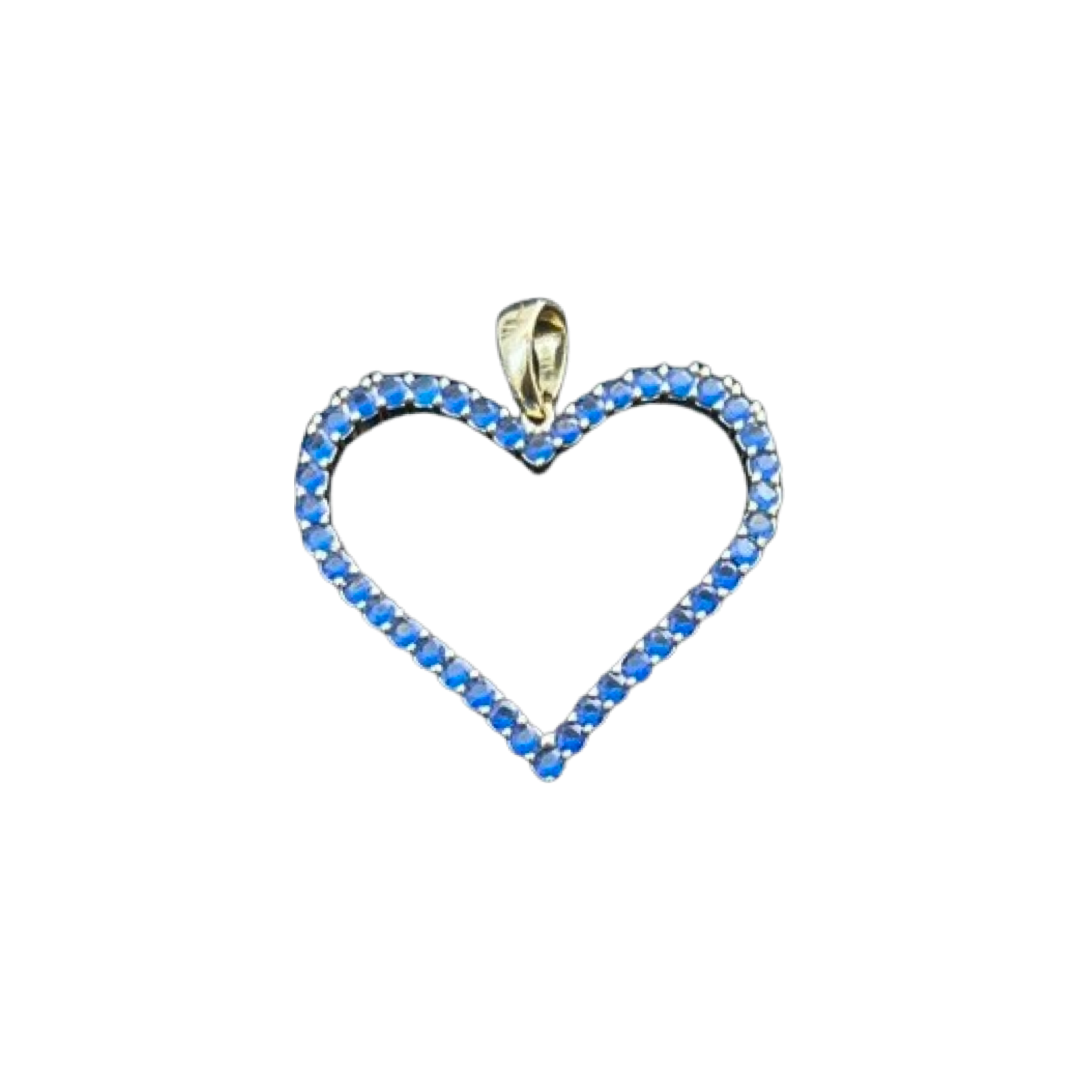 Sapphire Oversized Heart Charm