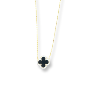 Black Clover Diamond Necklace