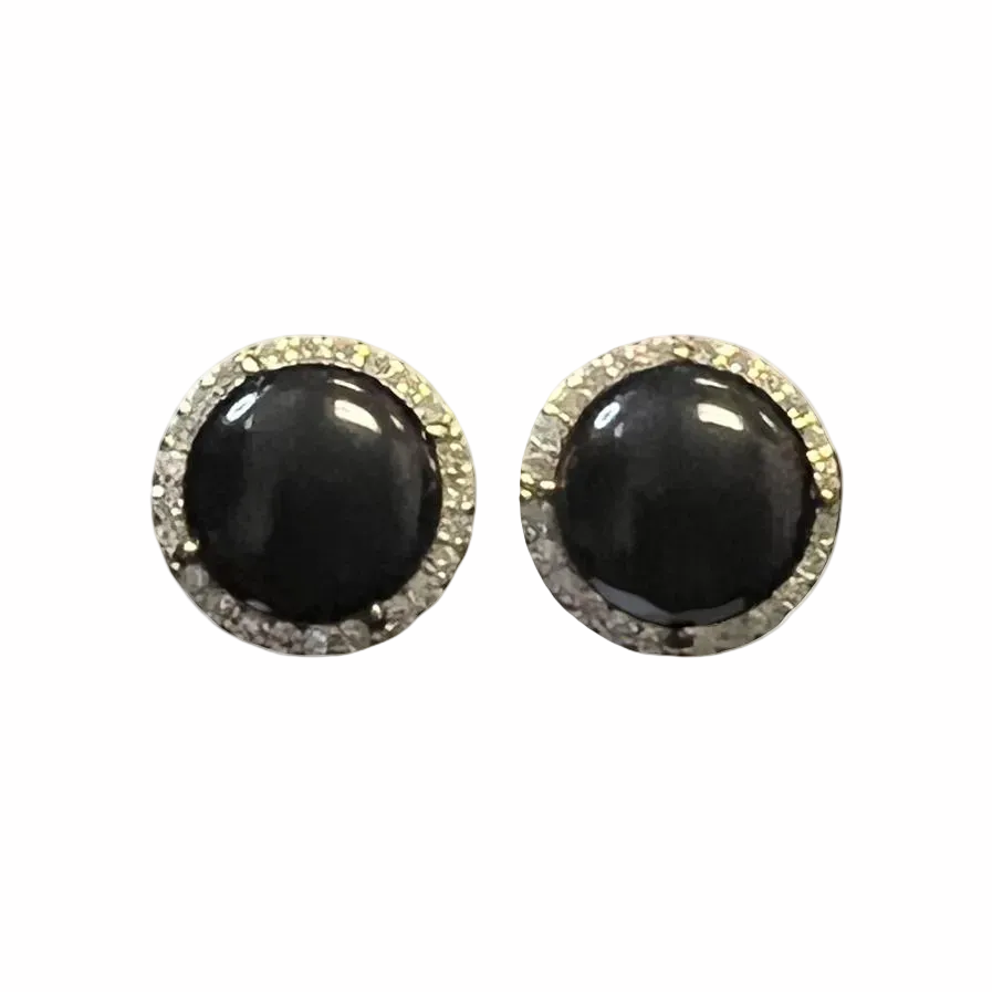 Black Onyx Halo Studs