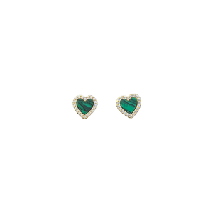 Emerald Mini Heart Earring