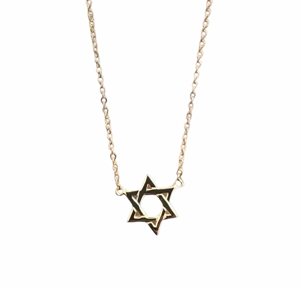 Matte Magen David Gold Necklace