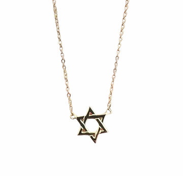 Matte Magen David Gold Necklace