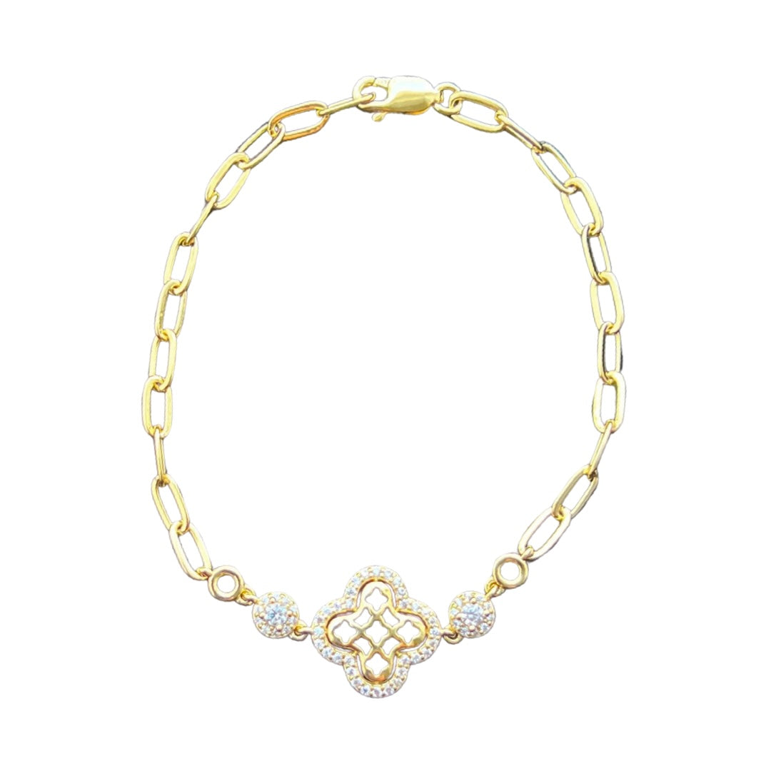 Gold Flower Diamond Bracelet