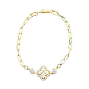 Gold Flower Diamond Bracelet