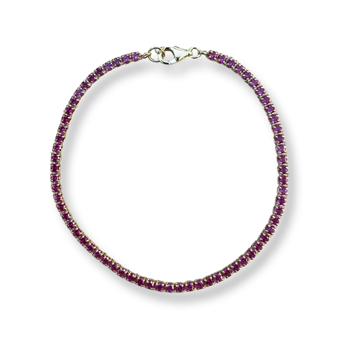 Thin Ruby Tennis Bracelet