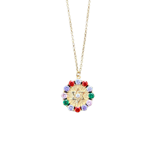 Colored Magen David Necklace