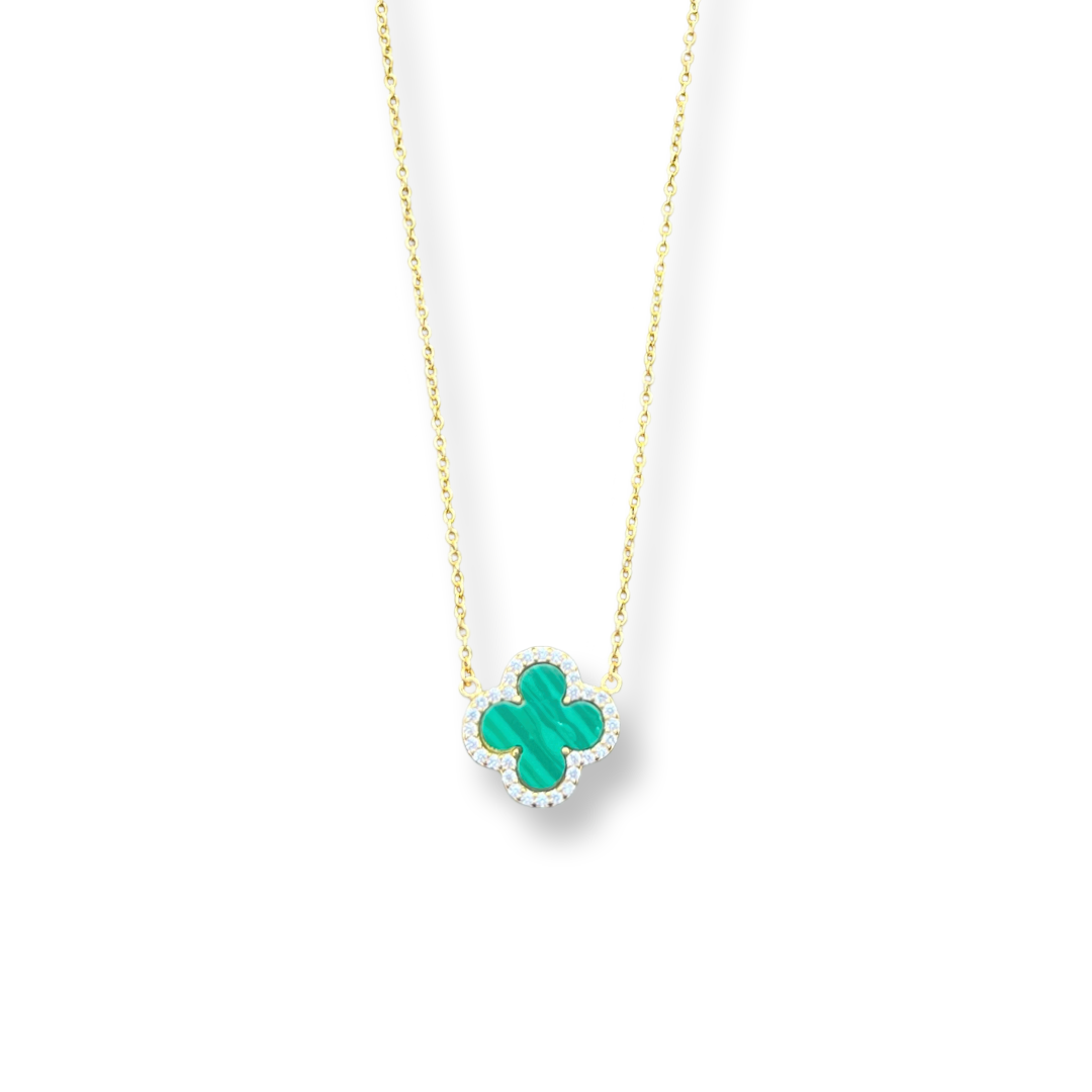 Emerald Clover Diamond Necklace