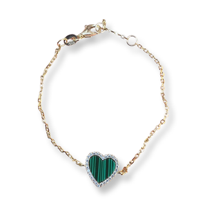 Mini Emerald Heart Bracelet