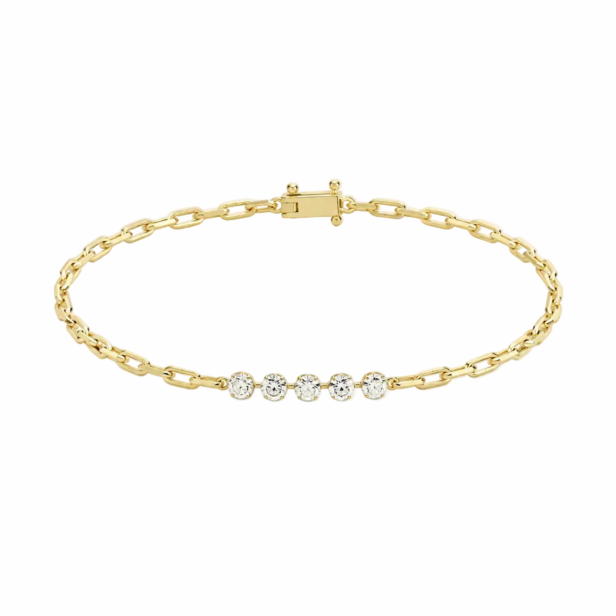 Five Diamond Link Bracelet