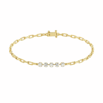 Five Diamond Link Bracelet