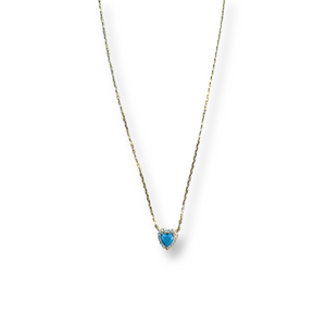 Turquoise Heart Solitaire Necklace