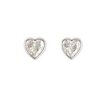 Silver Bezel Heart Stud