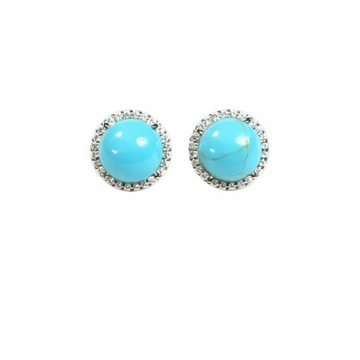 Turquoise Halo Studs