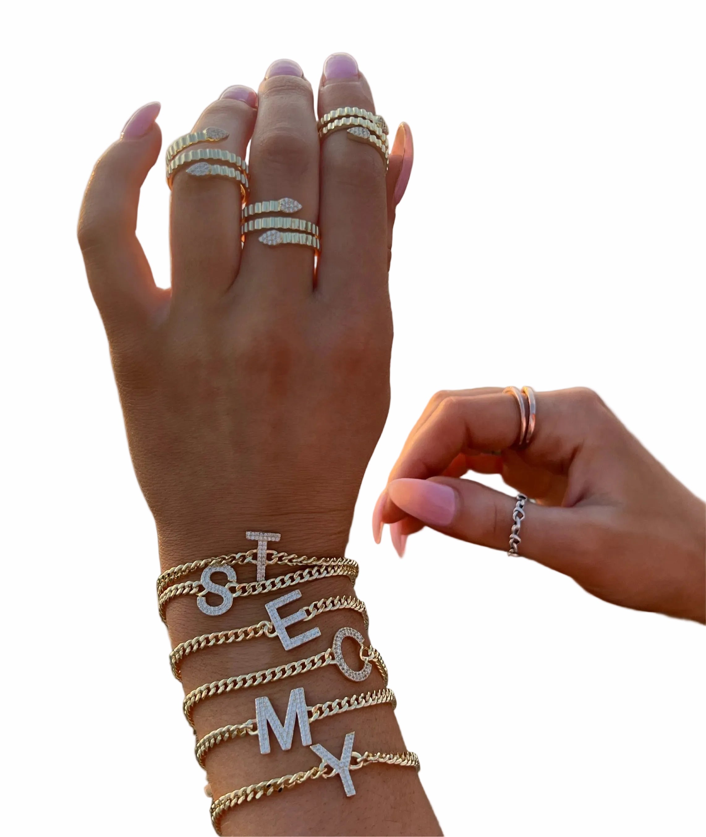Intial On Cuban Link Bracelet